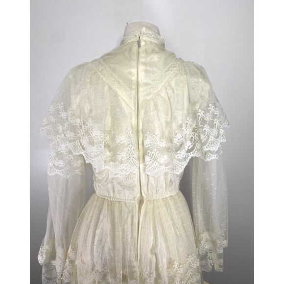 NWT VTG Cummings Victorian Lace Wedding Dress Romantic Intermission Length -flaw - Picture 5 of 13
